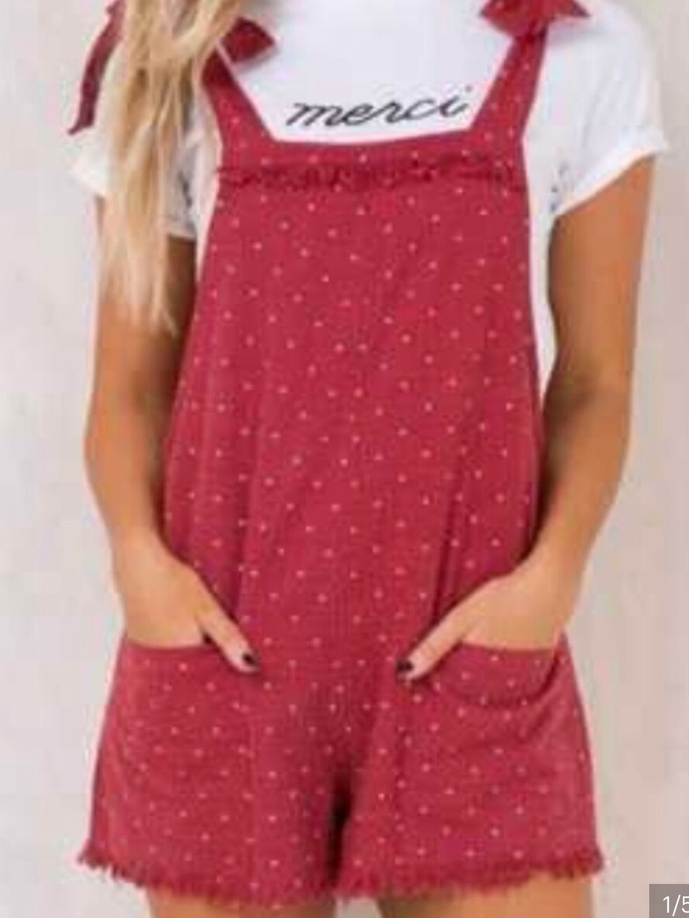 Oh Polly Polka Dot Romper Overalls